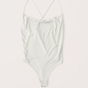 Abercrombie & Fitch cowl neck bodysuit in sage